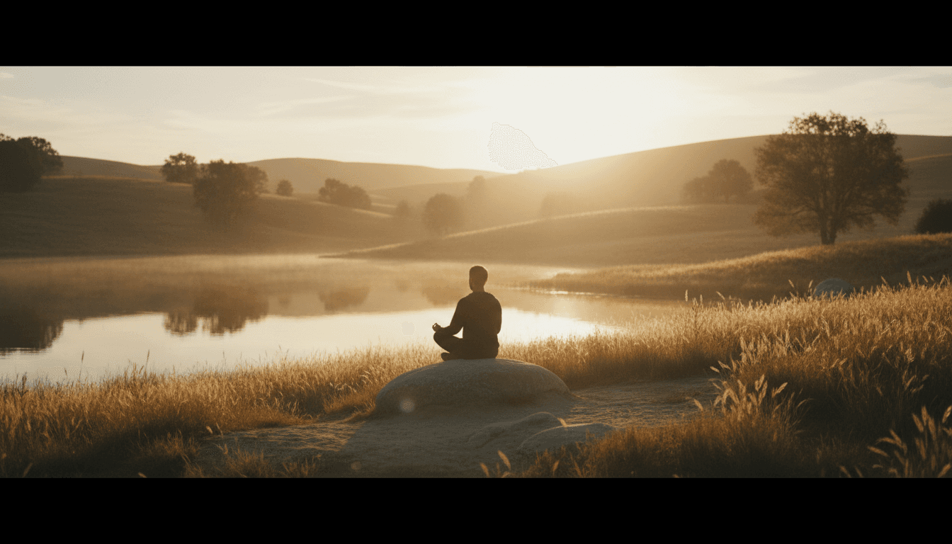 Person in a crewneck sweatshirt standing by a river at sunset in Bluffton